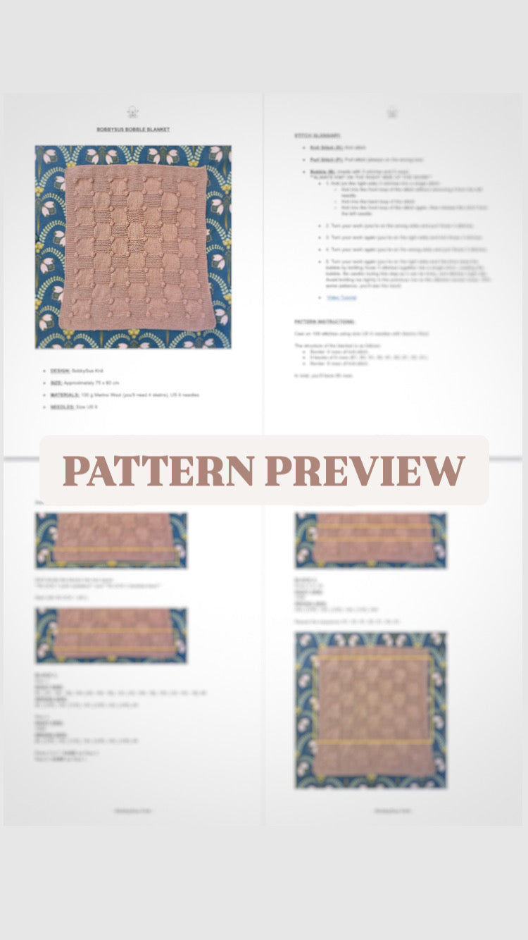bobble baby blanket knitting pattern instructions preview