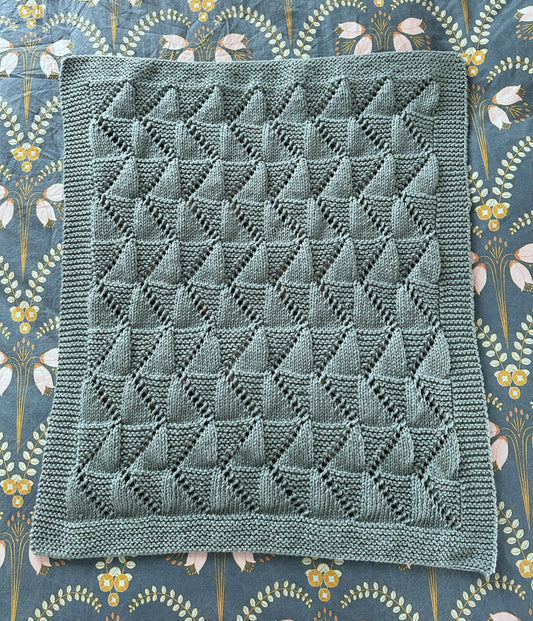 zig zag baby blanket knitting pattern full blanket view