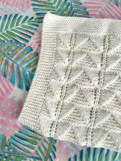arrow baby blanket knitting pattern soft white color