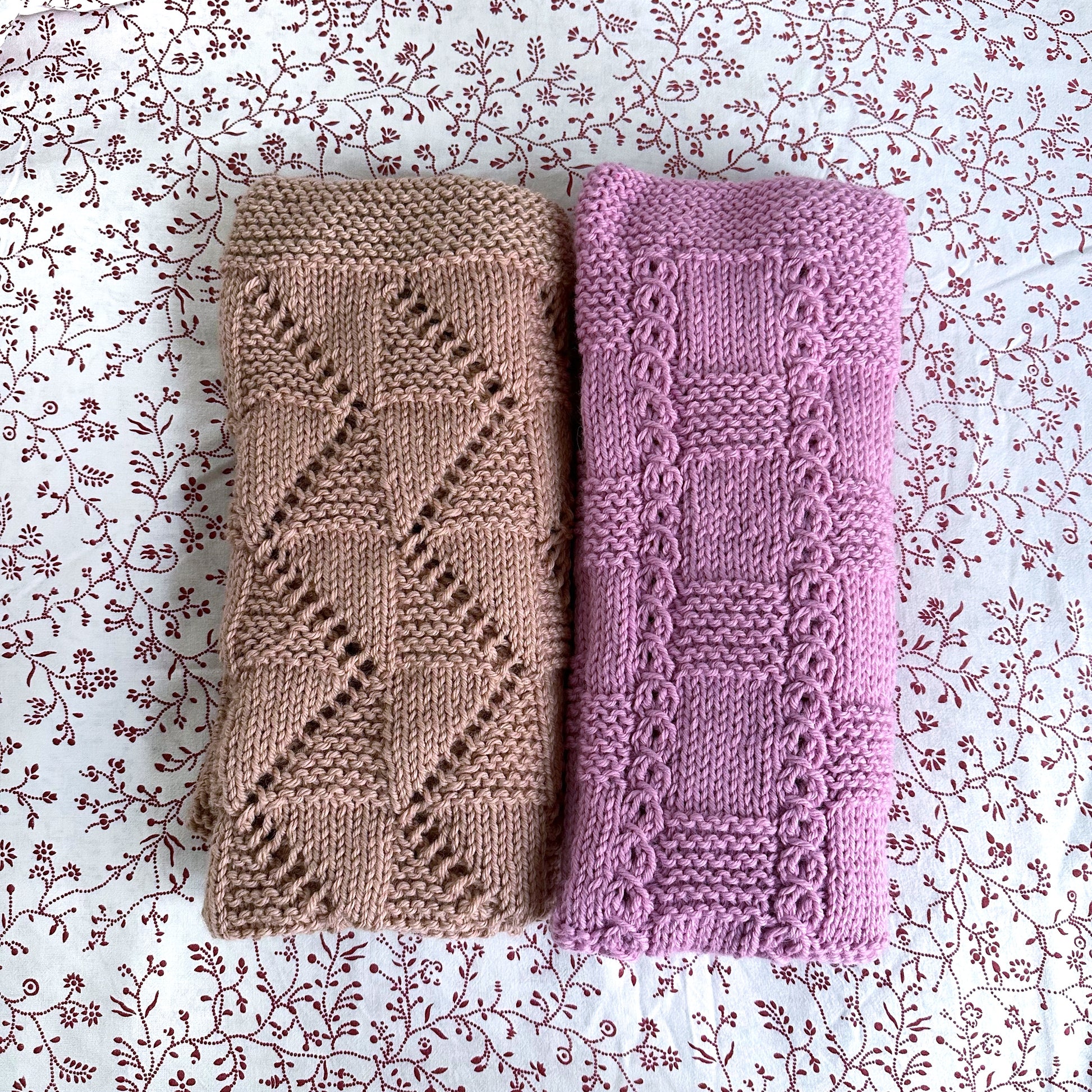 zig zag and chess line baby blanket knitting pattern bundle folded blankets