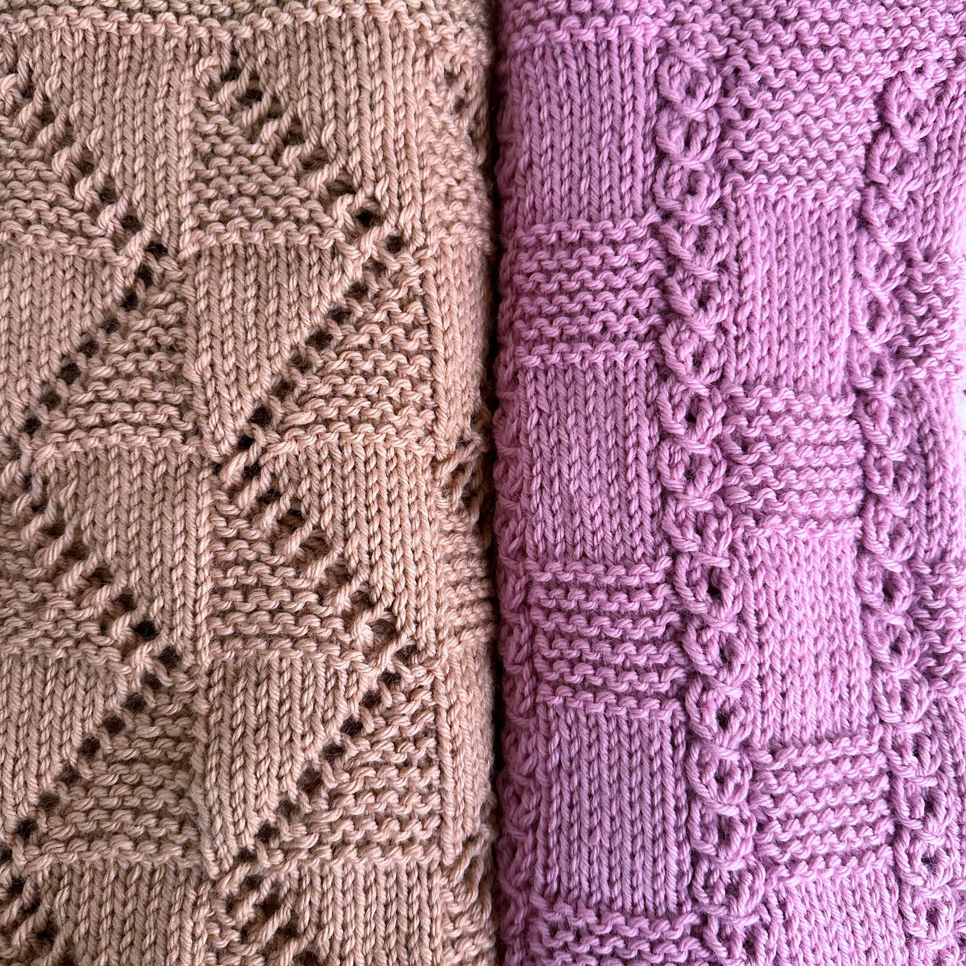 zig zag and chess line baby blanket knitting pattern stitch texture close up