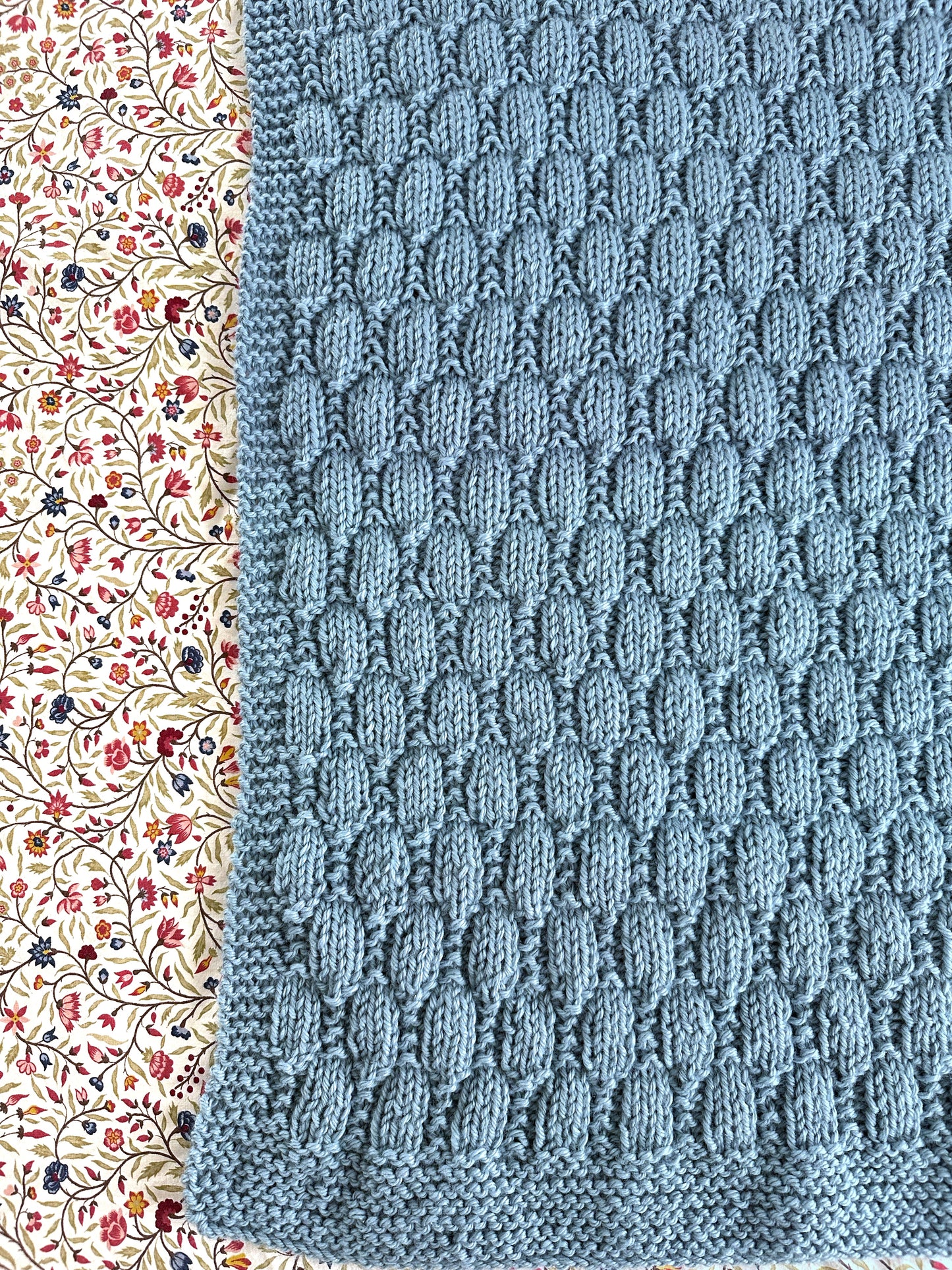 beehive baby blanket knitting pattern edge and stitch definition blue