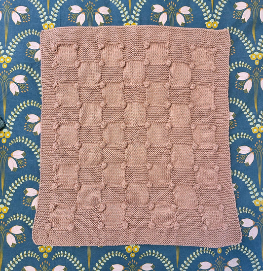 bobble baby blanket knitting pattern full blanket view