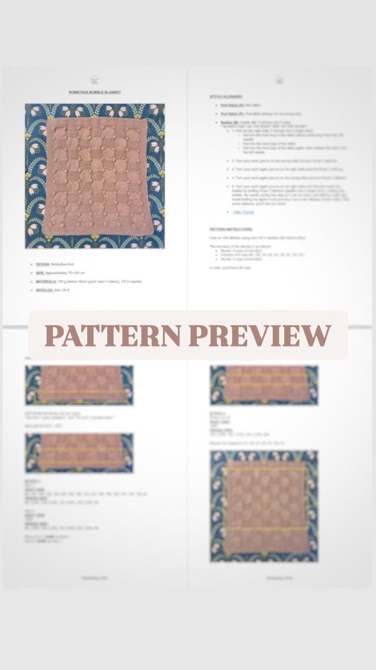 bobble baby blanket knitting pattern pdf preview