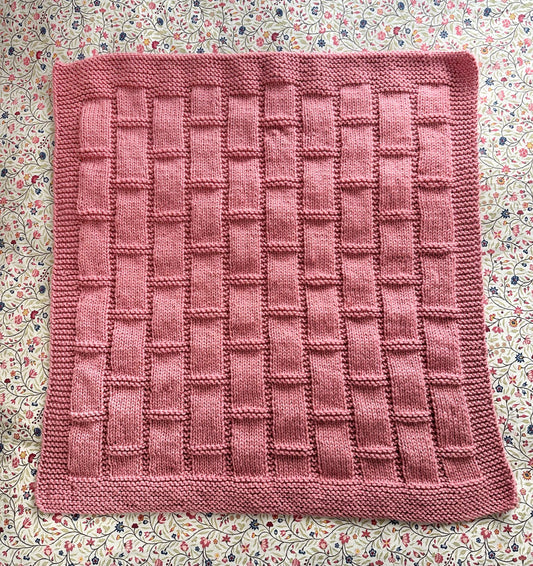 bricks baby blanket knitting pattern full blanket view