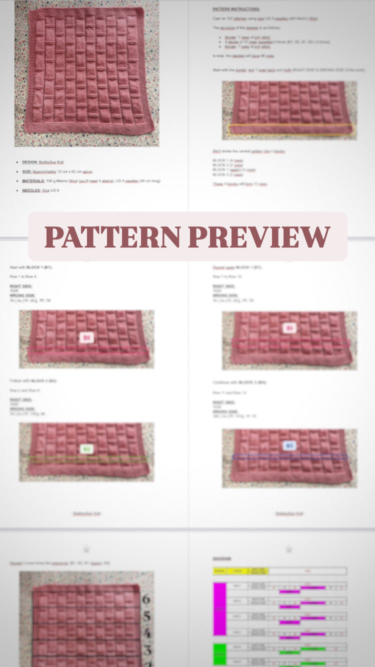 bricks baby blanket knitting pattern pdf preview