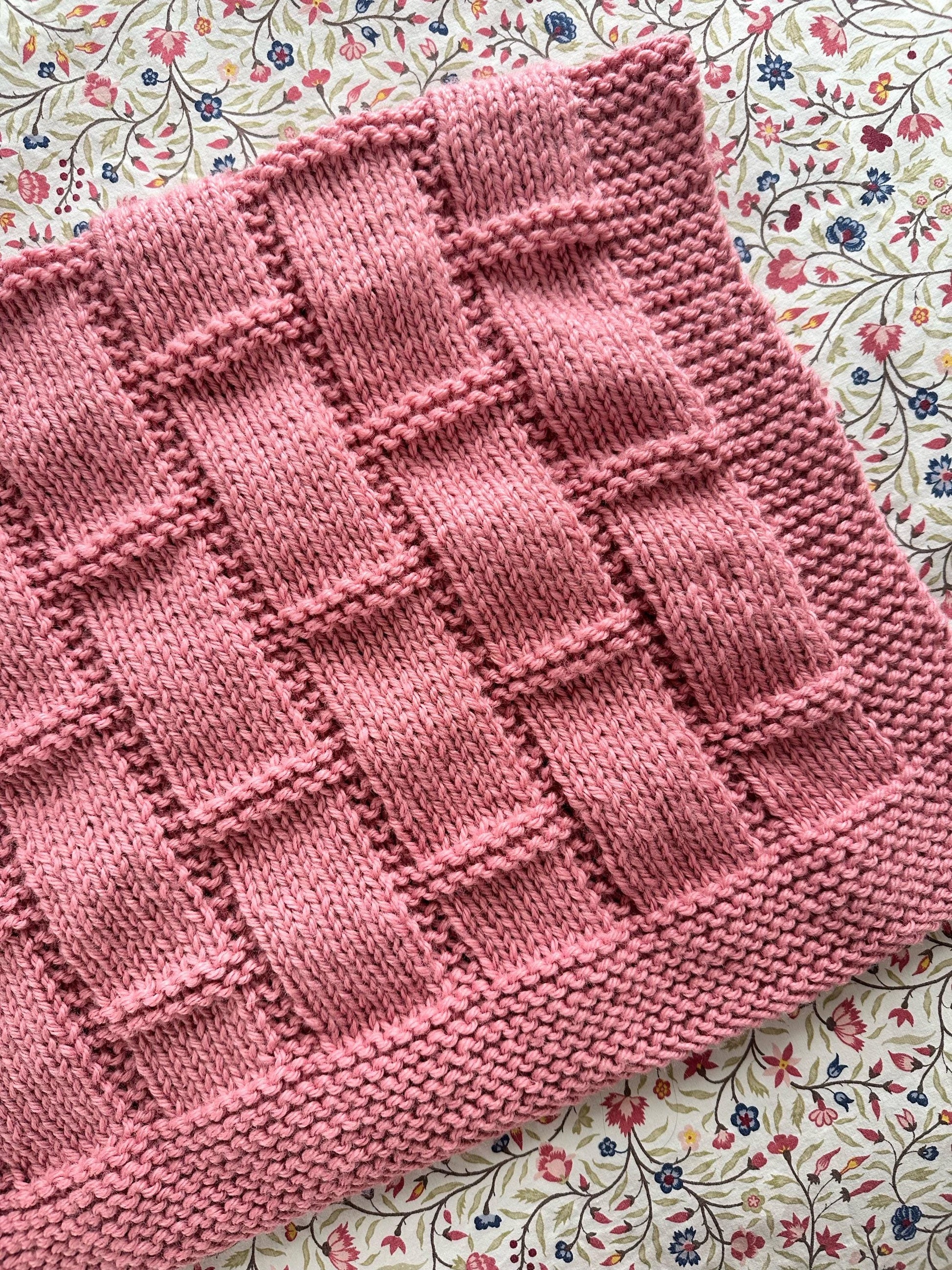 bricks baby blanket knitting pattern soft pink color