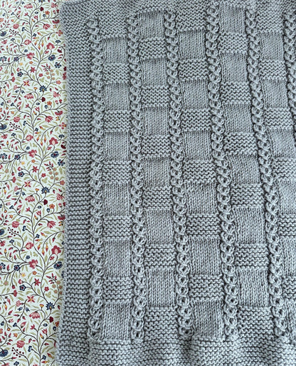 chess line baby blanket knitting pattern edge and stitch definition