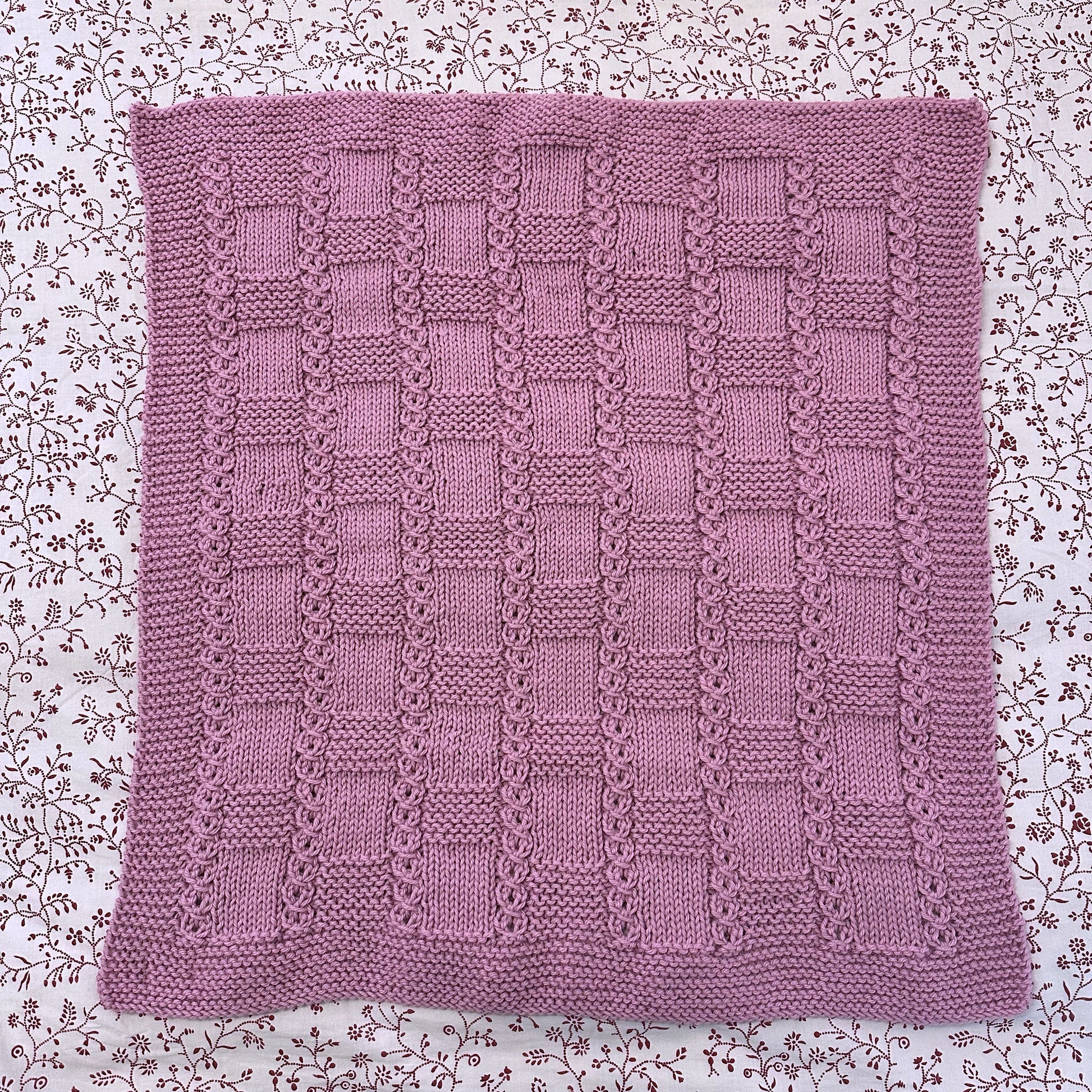 chess line baby blanket knitting pattern full blanket view mauve
