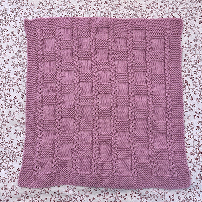 chess line baby blanket knitting pattern full blanket view mauve