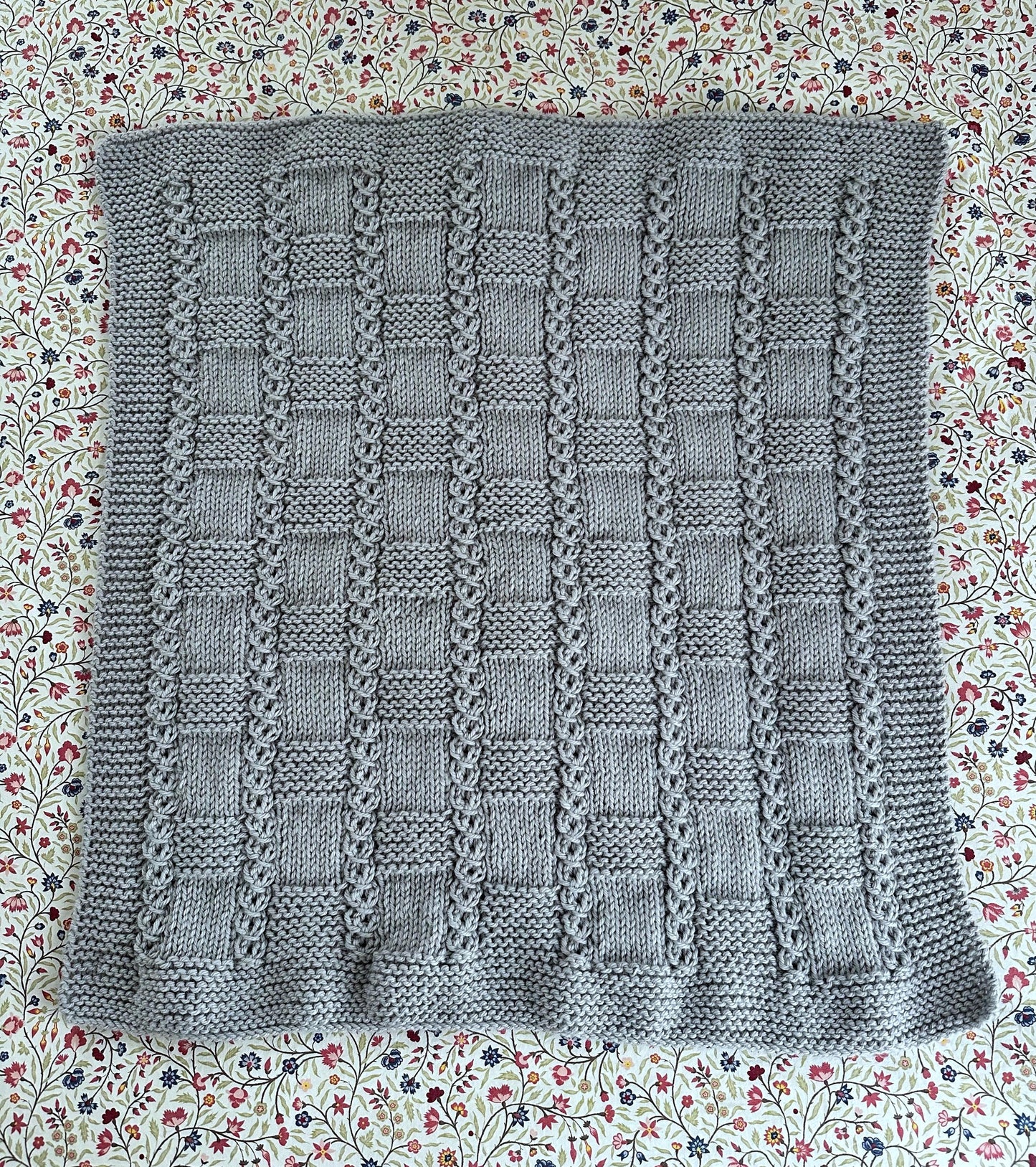 chess line baby blanket knitting pattern full blanket view