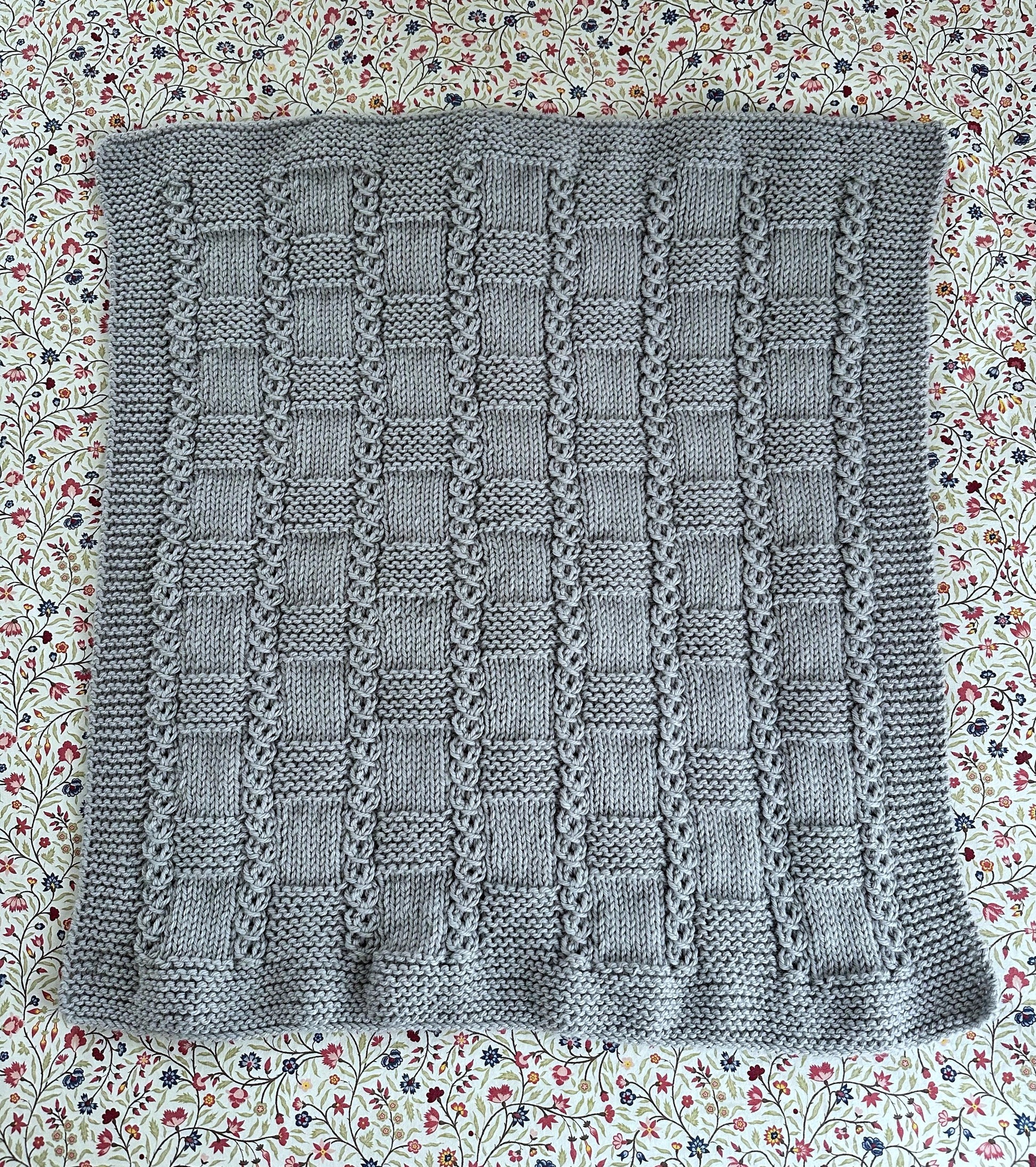 chess line baby blanket knitting pattern full blanket view