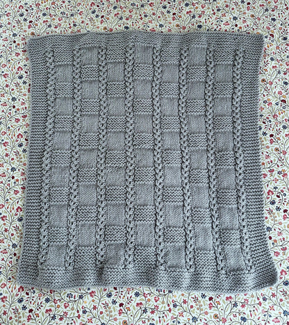 chess line baby blanket knitting pattern full blanket view