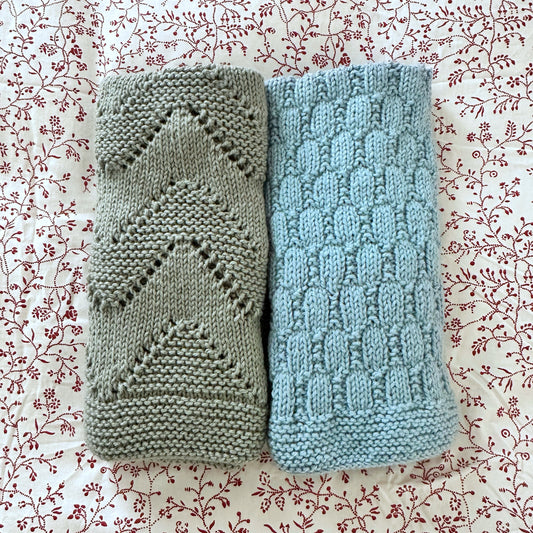 diamond and beehive baby blanket knitting pattern bundle folded blankets