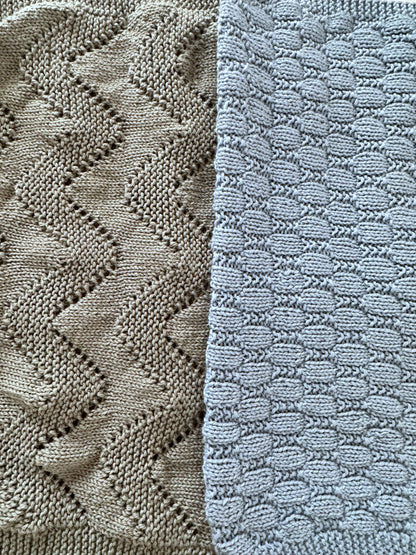 close up diamond and beehive stitch baby blanket knitting patterns