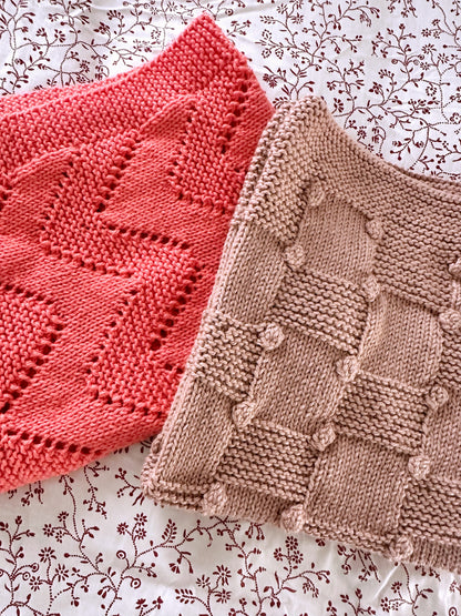 diamond and bobble baby blanket knitting patterns textured detail