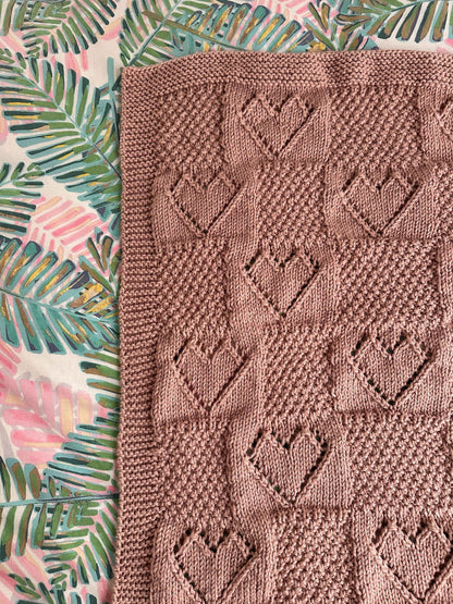 heart baby blanket knitting pattern edge and stitch definition