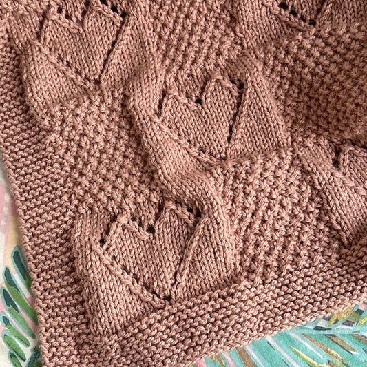 heart baby blanket knitting pattern textured knit design