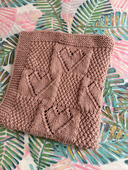 heart baby blanket knitting pattern soft neutral color