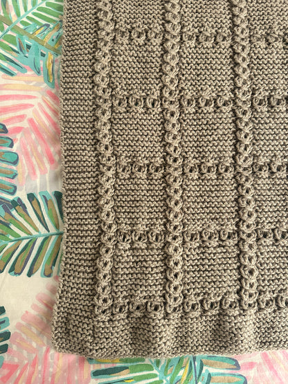 lace cable baby blanket knitting pattern edge and stitch definition camel