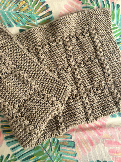 lace cable baby blanket knitting pattern soft color camel
