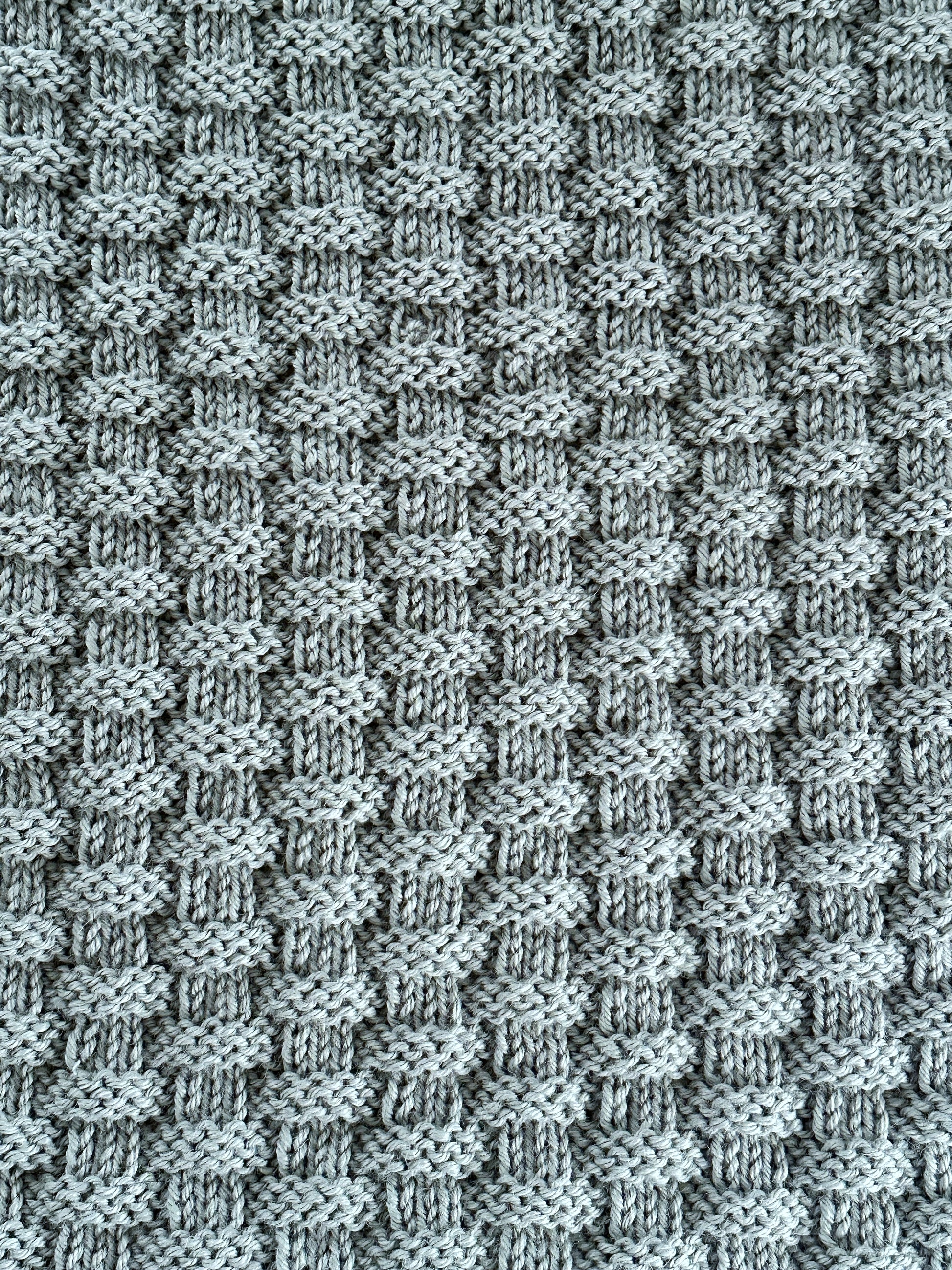 vessel baby blanket knitting pattern basket stitch texture