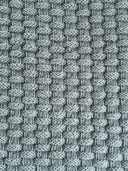 vessel baby blanket knitting pattern basket stitch texture